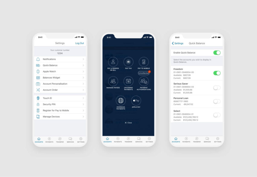 ANZ GoMoney Mobile Screens