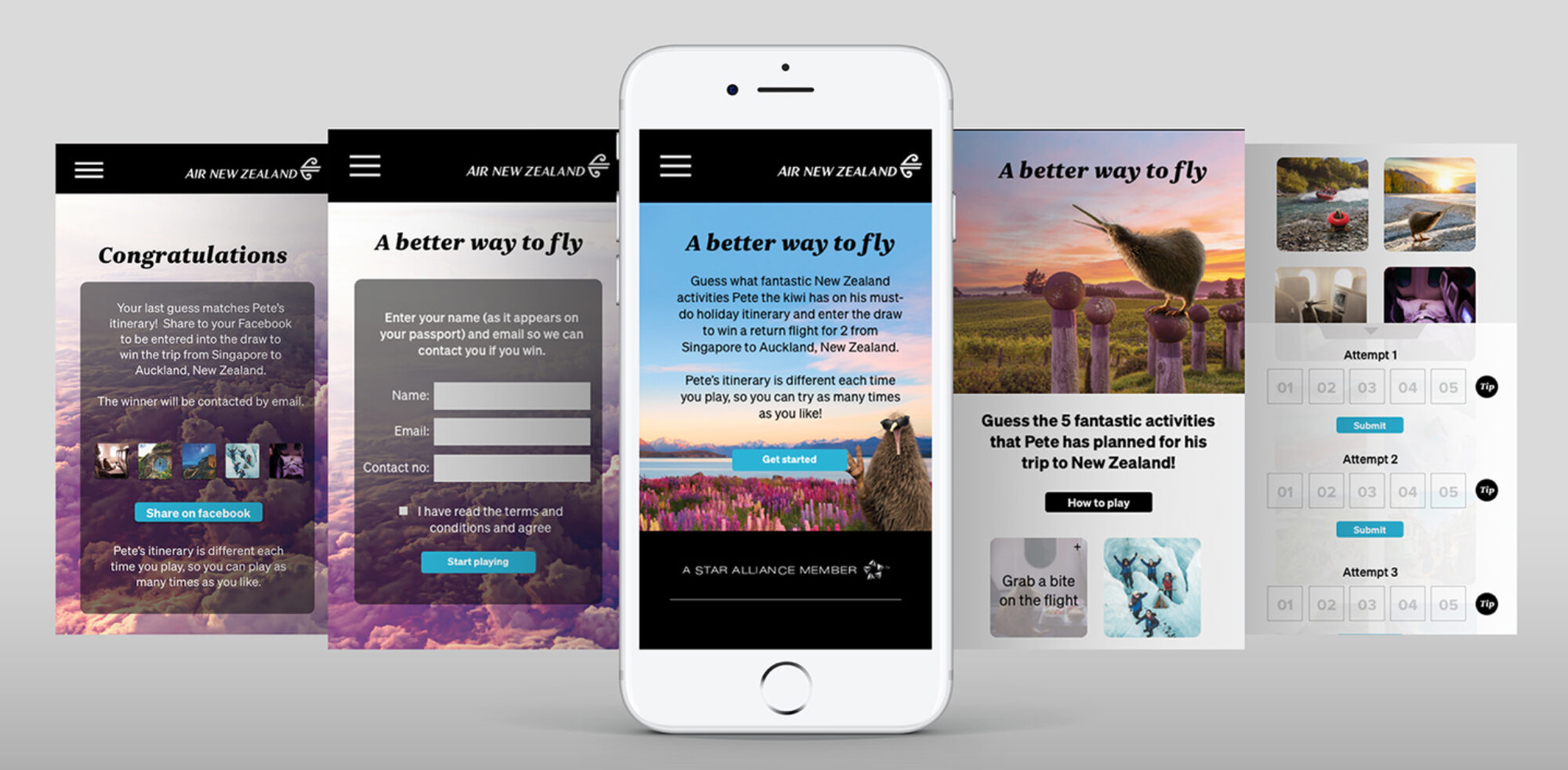 Air NZ phonescreen