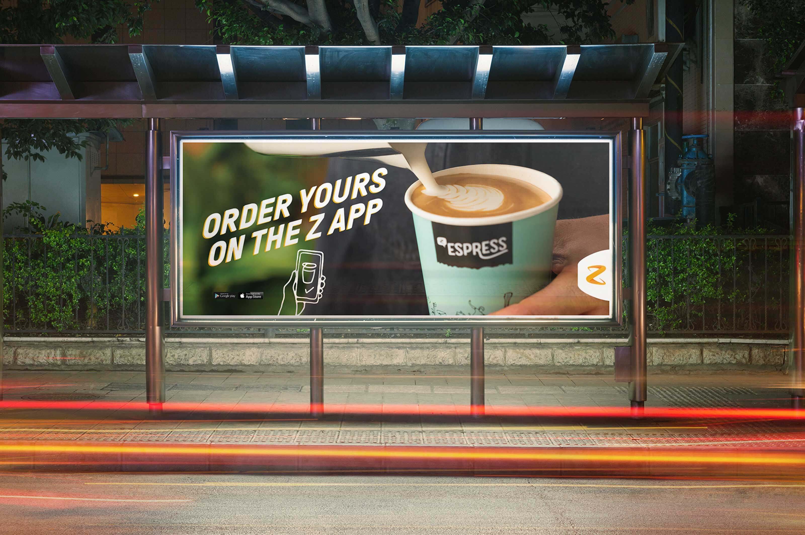 Z Espress bus shelter advert